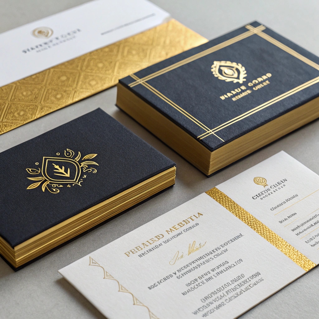 Eksklusivt visitkort med guldaccent